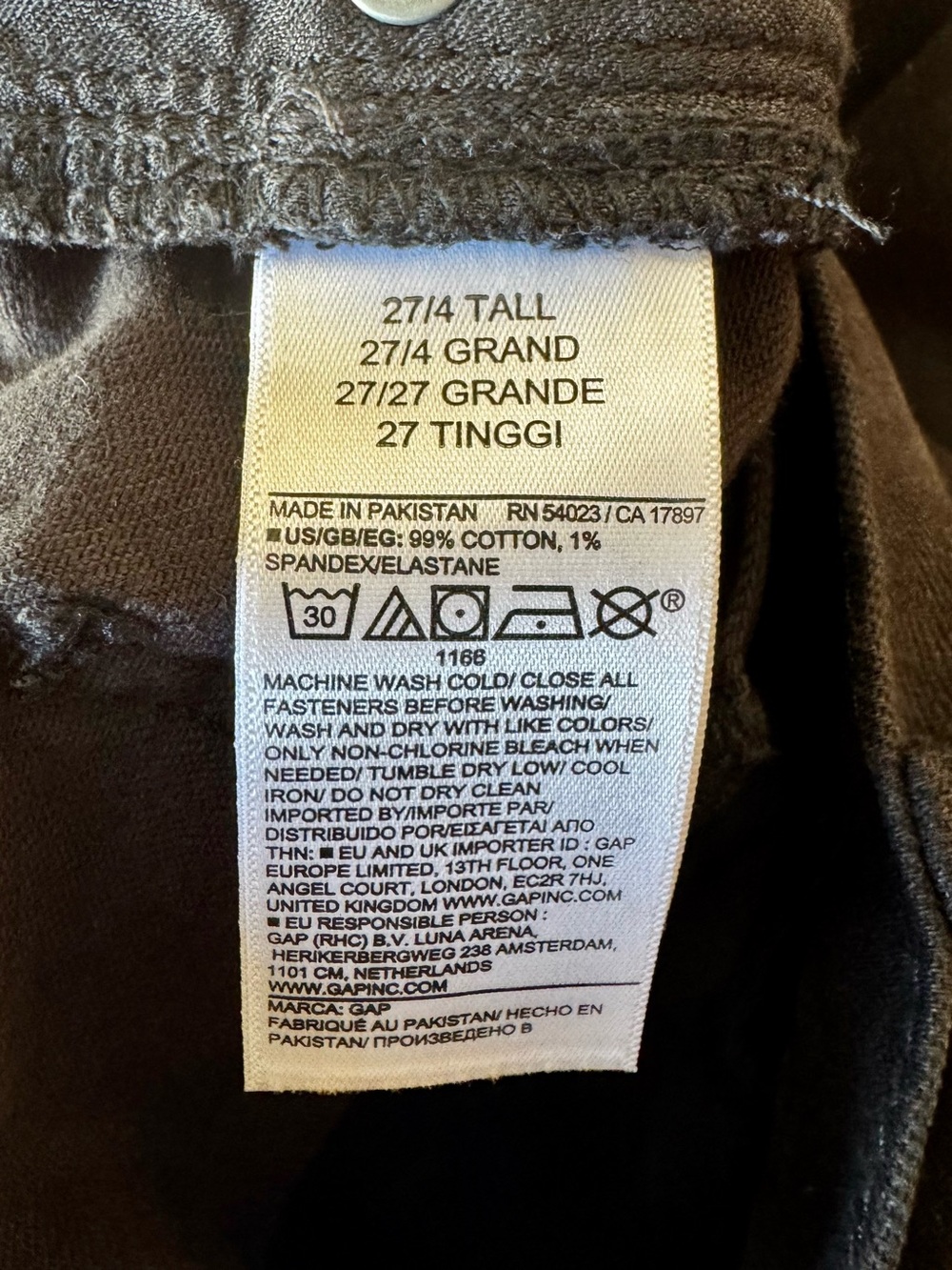 GAP black high rise 90s slim straight jeans 27T - Picture 6 of 14